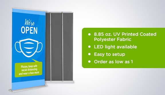 SD Retractable Banner Stand 48"x92"