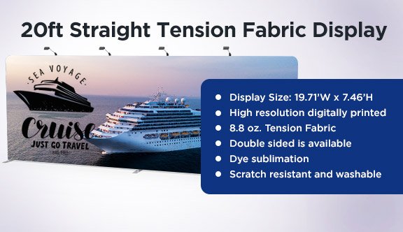 20ft Straight Tension Fabric Display