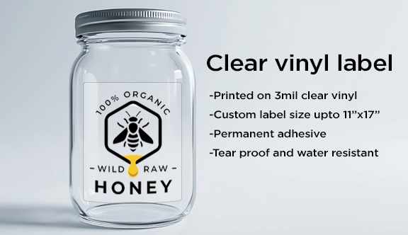 3mil Clear Vinyl Rectangle Labels