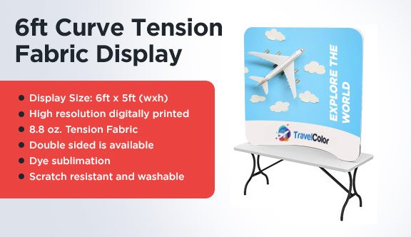6ft Curve Tension Fabric Display