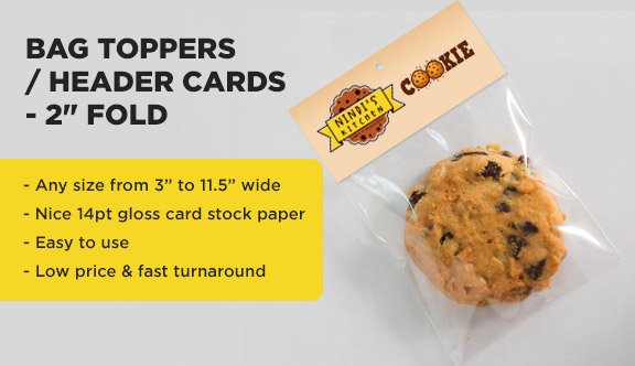 Bag Toppers / Header Cards - 2" fold