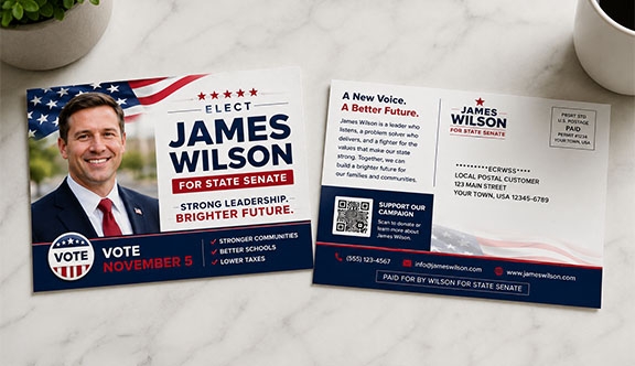 Political Direct Mail Jumbo Postcard - 11x8.5