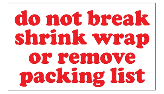 Do Not Break Shrink Wrap Labels - 3x5