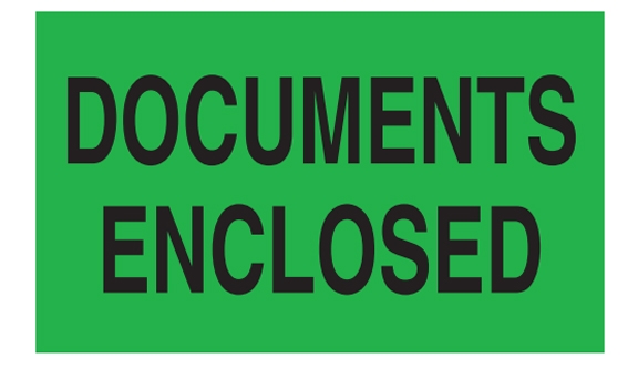 Documents Enclosed - 3x5