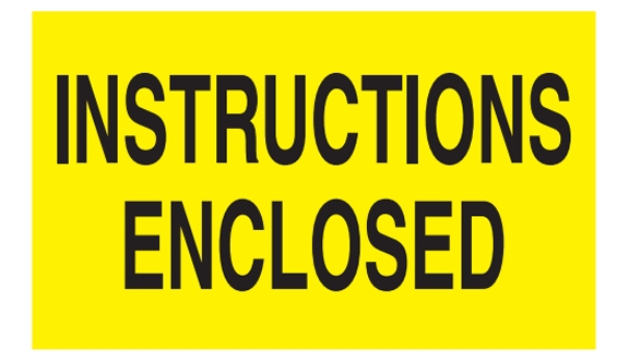 Instructions Enclosed Labels - 3x5