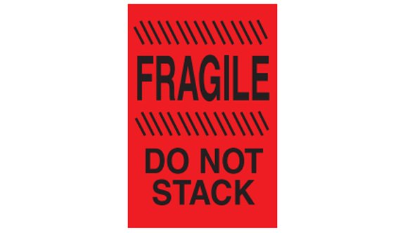 Fragile Do Not Stack Labels - 4x6