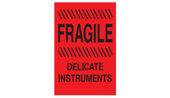 Fragile Delicate Instruments Labels - 4x6