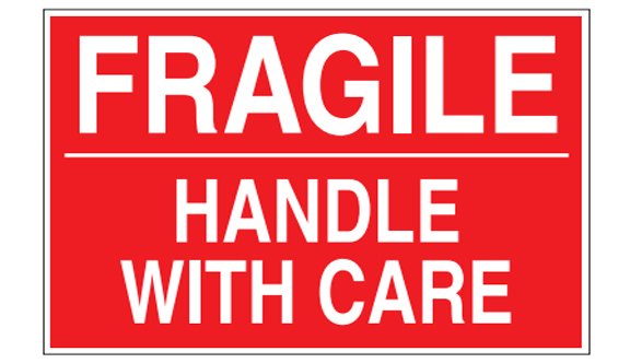 Fragile - Handle with Care - 3x4