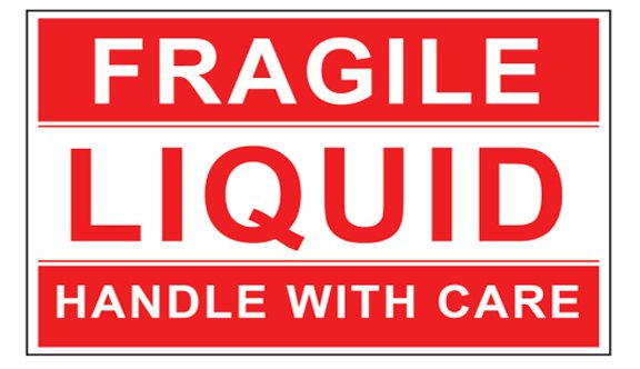 Fragile Labels - Liquid/Handle with Care - 2.5x4