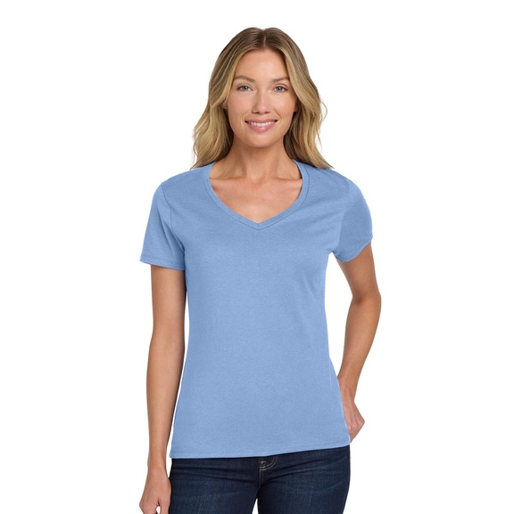 Hanes Womens Perfect-T Cotton V-Neck T-Shirt (S04V)