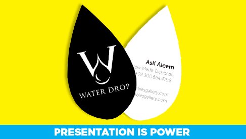 Ink Drop Shaped Business Card - 3.5"x2"