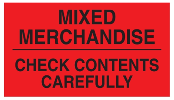 Mixed Merchandise Check... Labels - 3x5