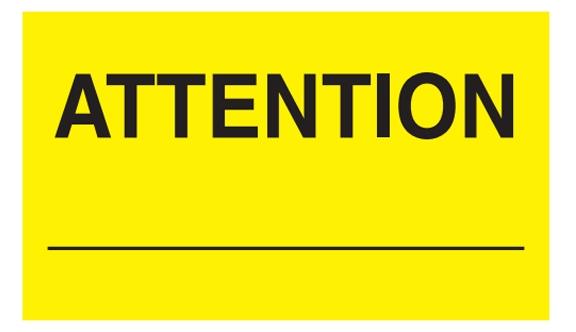 Attention Labels - 3x5
