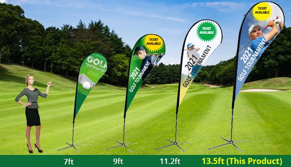Tear Drop Advertising Flag - 13.5 ft