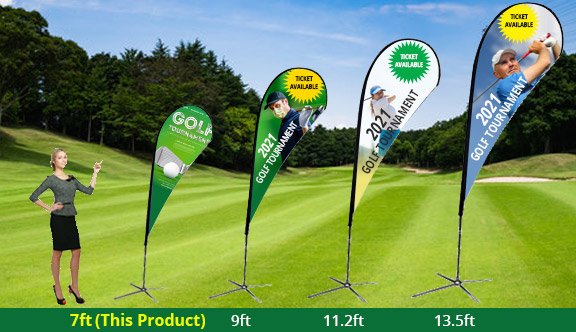 Tear Drop Advertising Flag - 7ft