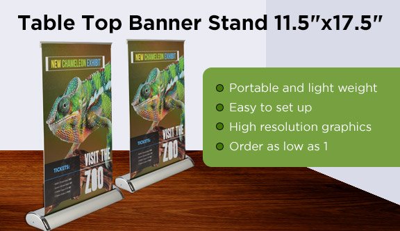 Table Top Banner Stand 11.5"x17.5"